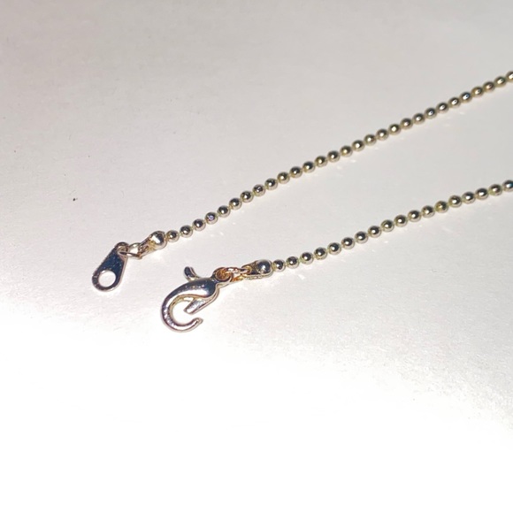 Clear Crystal Baseball Pendant on Silvertone Ball Chain Necklace - Picture 4 of 10